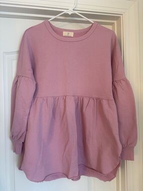 Anthropologie Pink Peplum Sweatshirt